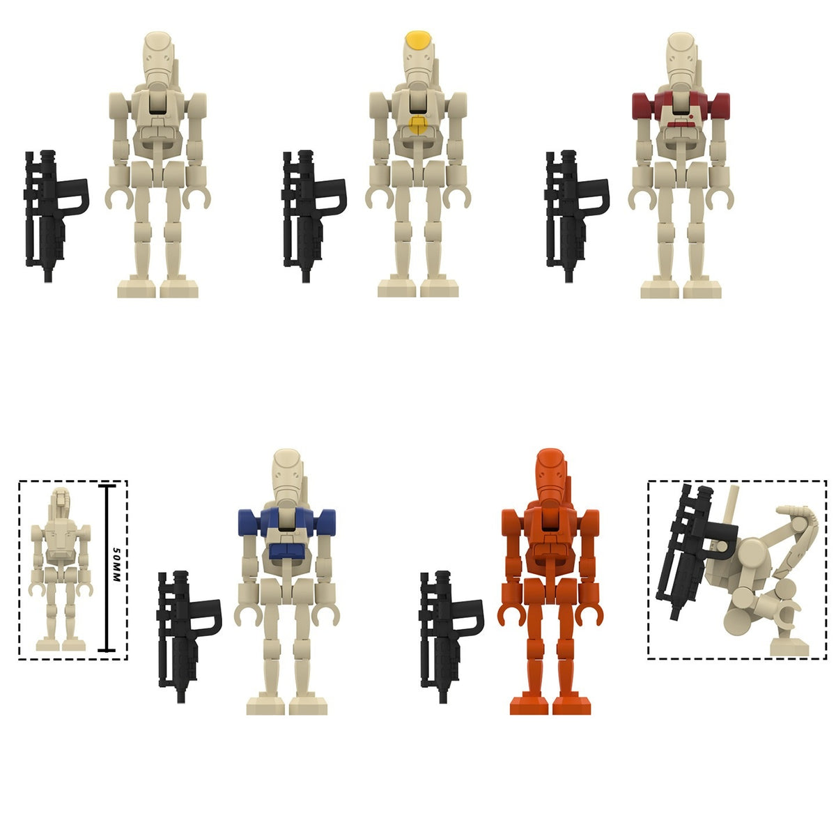 Star Wars B1 Battle Droids with Rotating Arms and Movable Legs Clankers Custom Minifigures MY