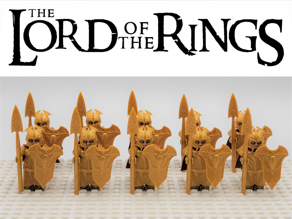 LOTR Mirkwood Elves Heavy Spear Infantry Army 10 Minifigures Set