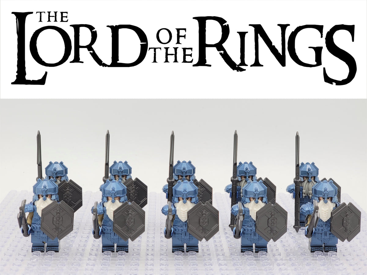 LOTR Mountain Dwarves Heavy Cobalt Army 10 Minifigures Set