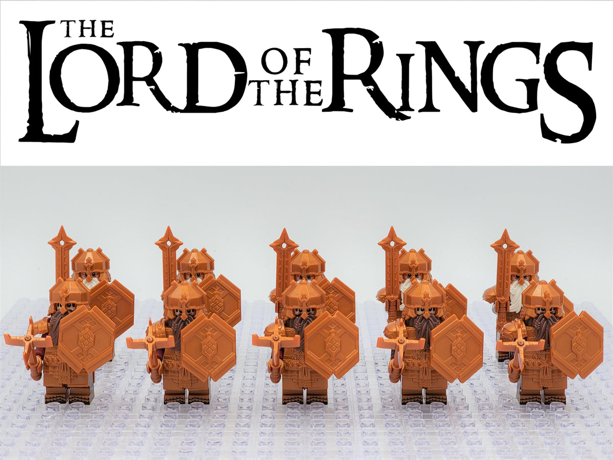 LOTR Mountain Dwarves Heavy Copper Army 10 Minifigures Set