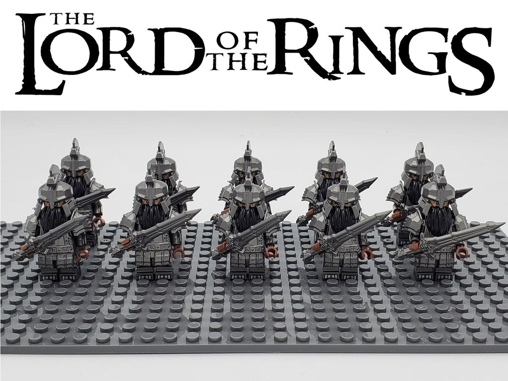 LOTR Dwarf Heavy Greatswords Infantry Army 10 Minifigures Set