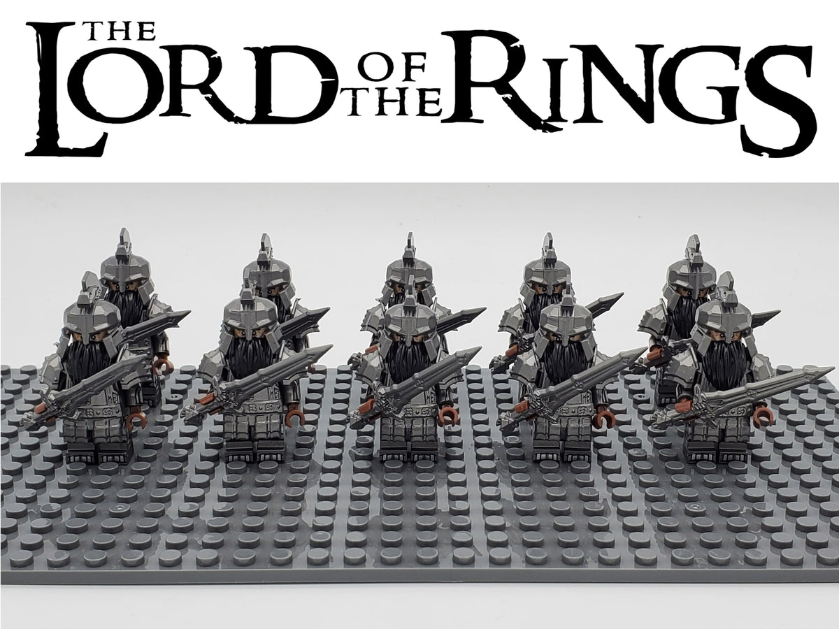 LOTR Dwarf Heavy Greatswords Infantry Army 10 Minifigures Set