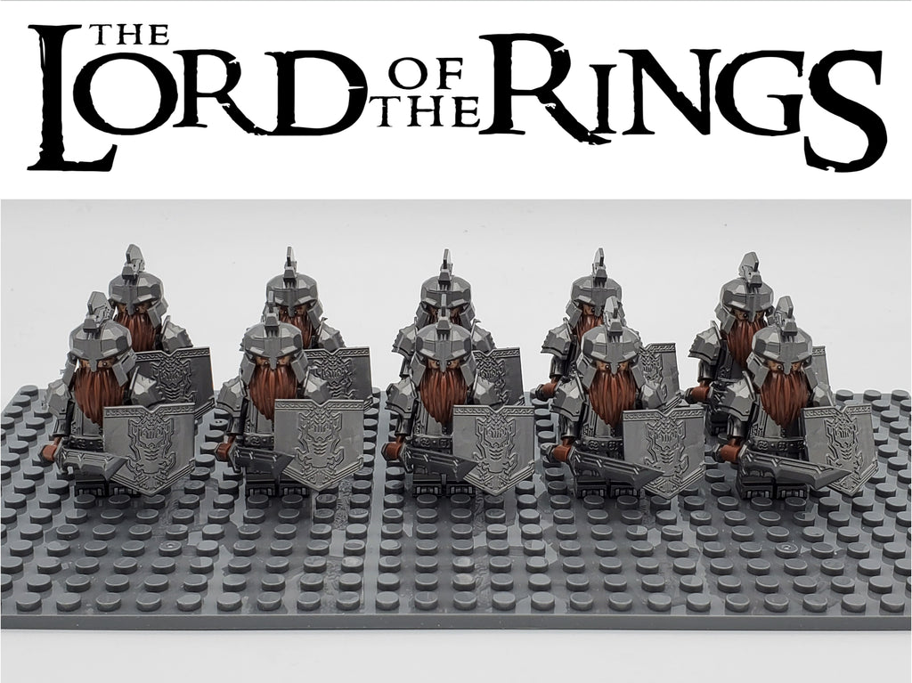 LOTR Dwarf Heavy Longswords Infantry Army 10 Minifigures Set