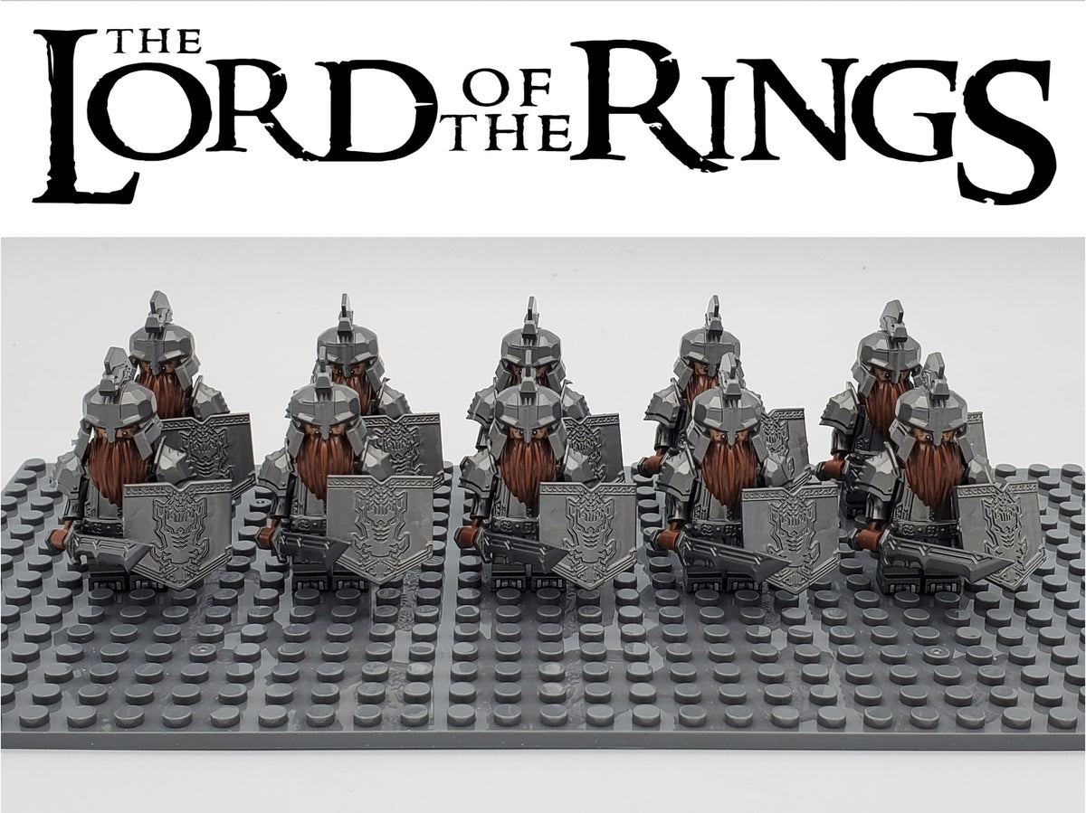 LOTR Dwarf Heavy Longswords Infantry Army 10 Minifigures Set