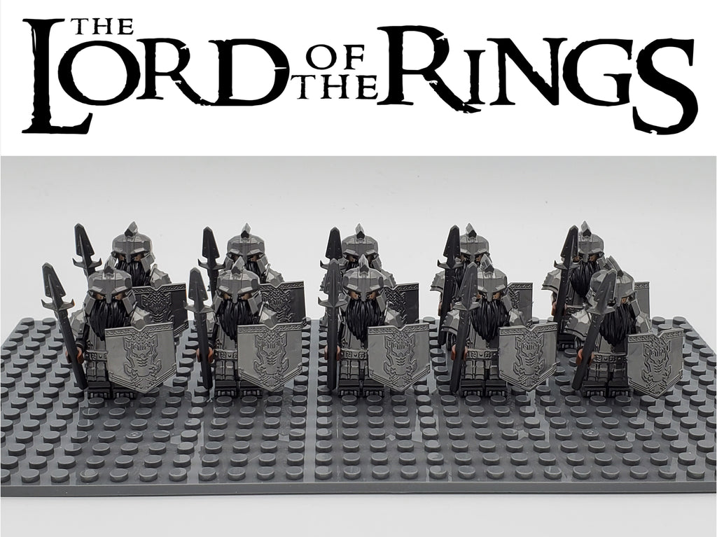 LOTR Dwarf Heavy Pikes Infantry Army 10 Minifigures Set