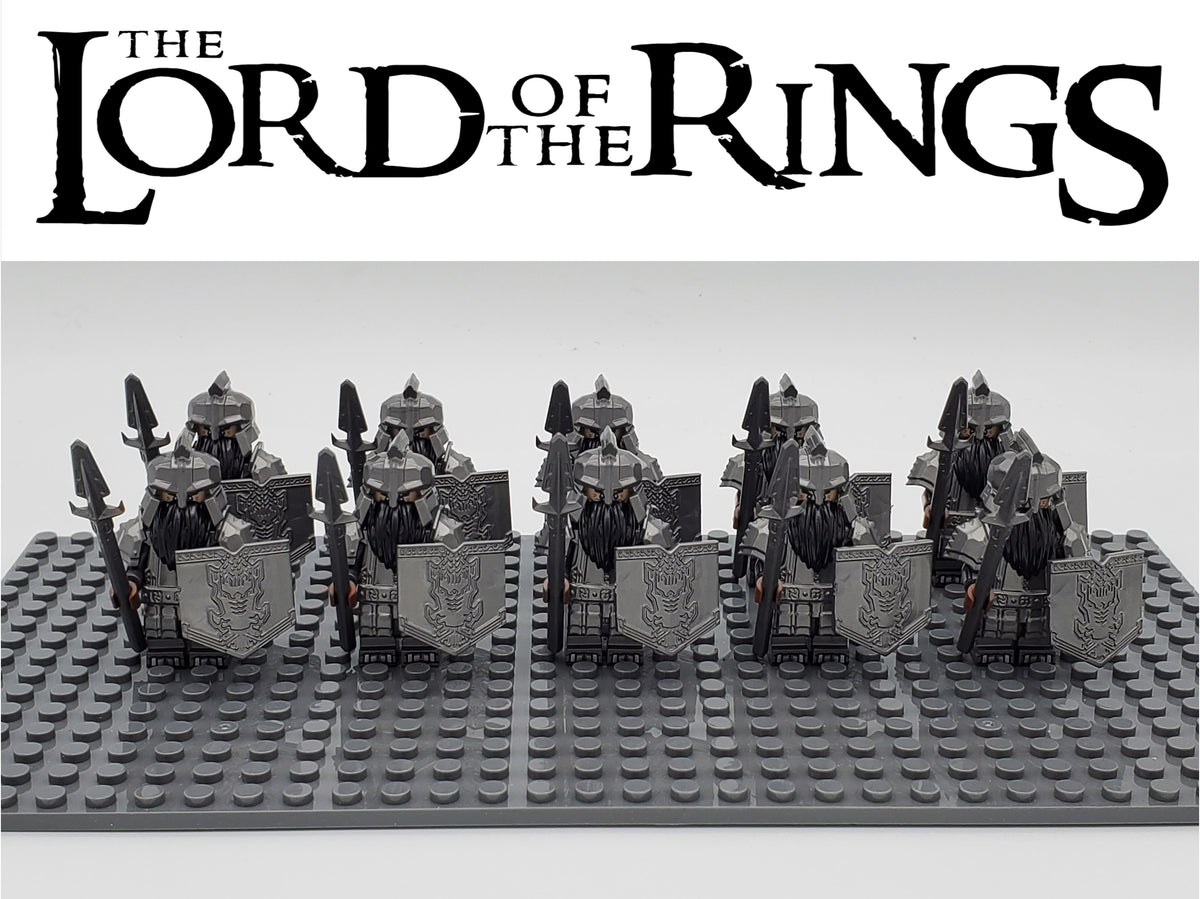 LOTR Dwarf Heavy Pikes Infantry Army 10 Minifigures Set