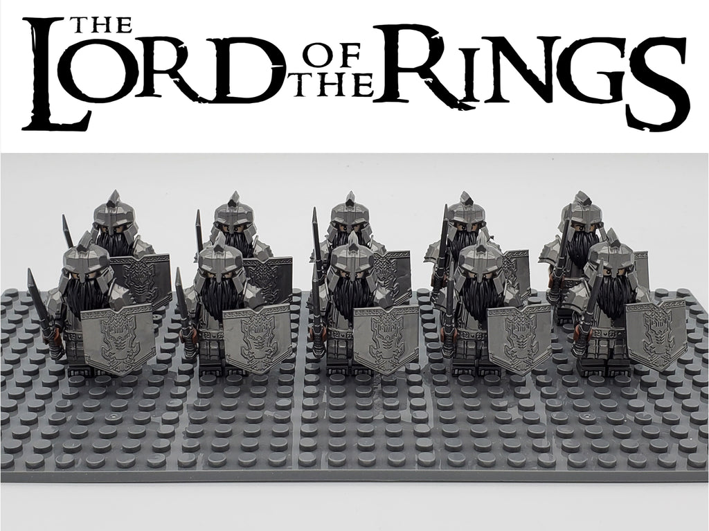 LOTR Dwarf Heavy Shortswords Infantry Army 10 Minifigures Set