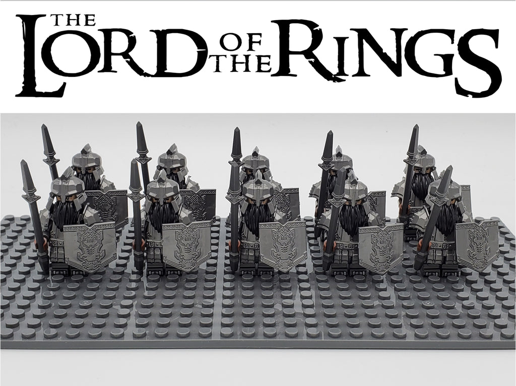 LOTR Dwarf Heavy Spears Infantry Army 10 Minifigures Set