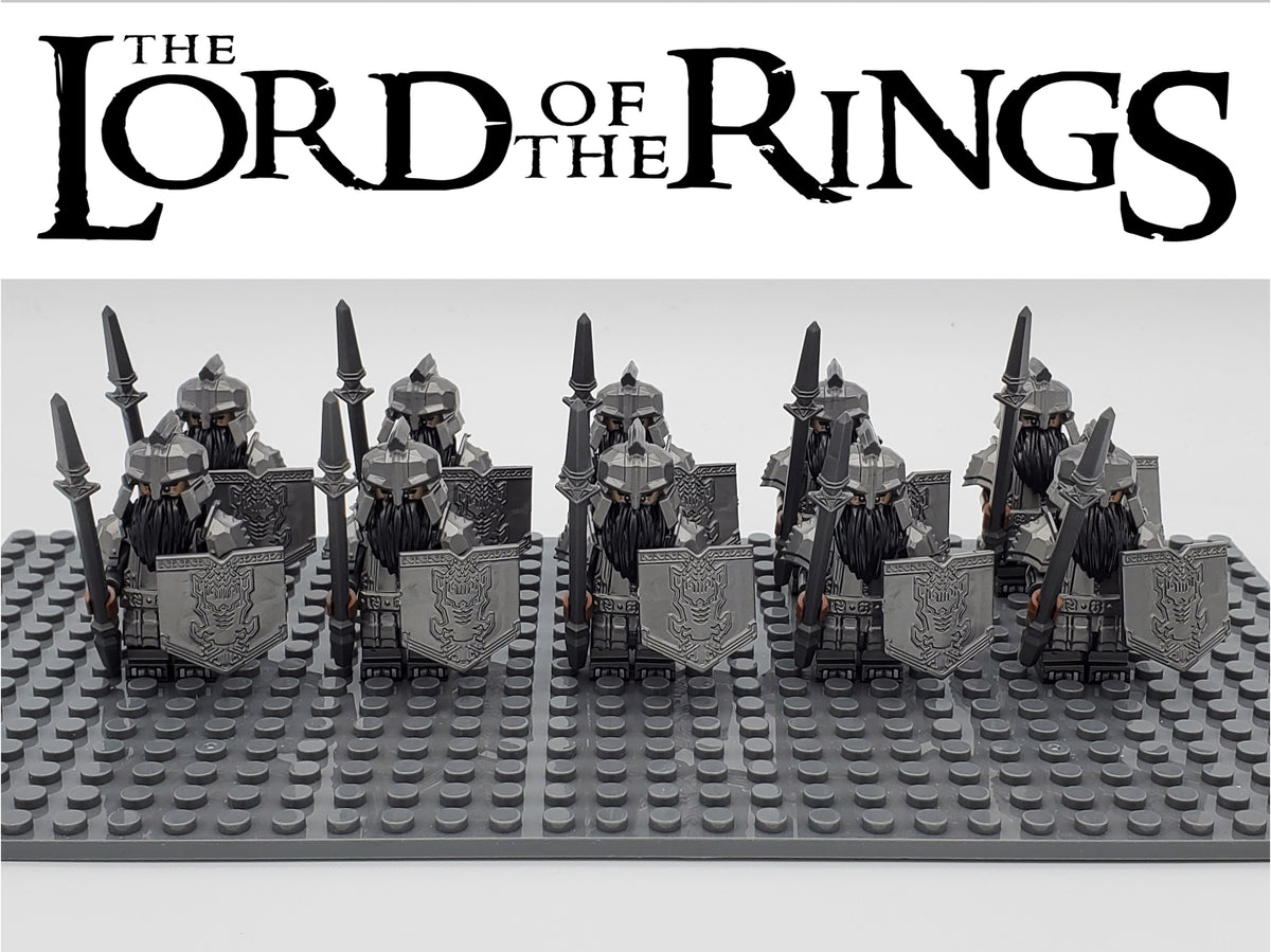 LOTR Dwarf Heavy Spears Infantry Army 10 Minifigures Set