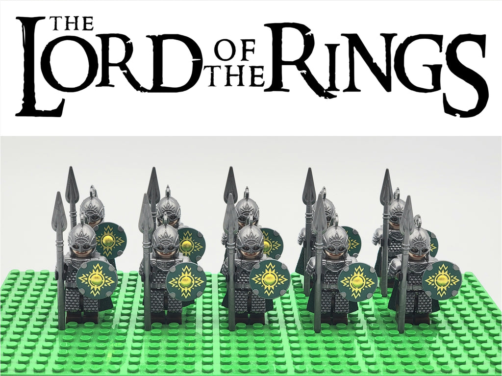 LOTR Rohan Royal Guards Heavy Long Spears Army 10 Minifigures Set