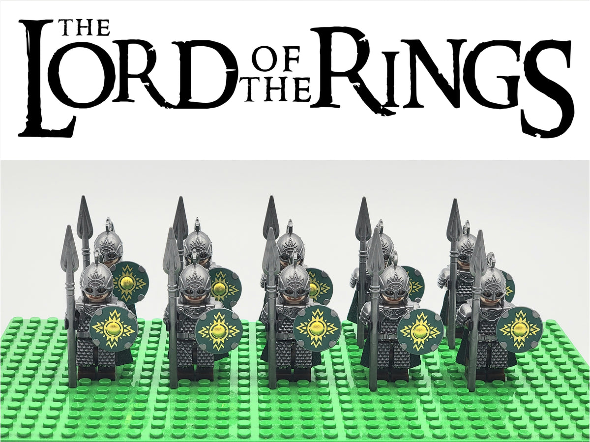 LOTR Rohan Royal Guards Heavy Long Spears Army 10 Minifigures Set