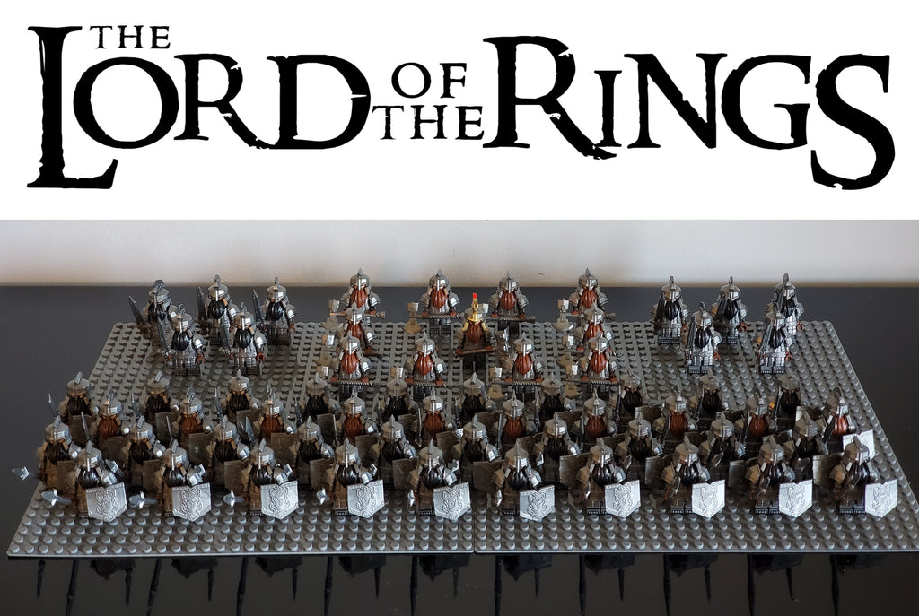 LOTR Dwarf Heavy Battalion Infantry Army 61 Minifigures Set
