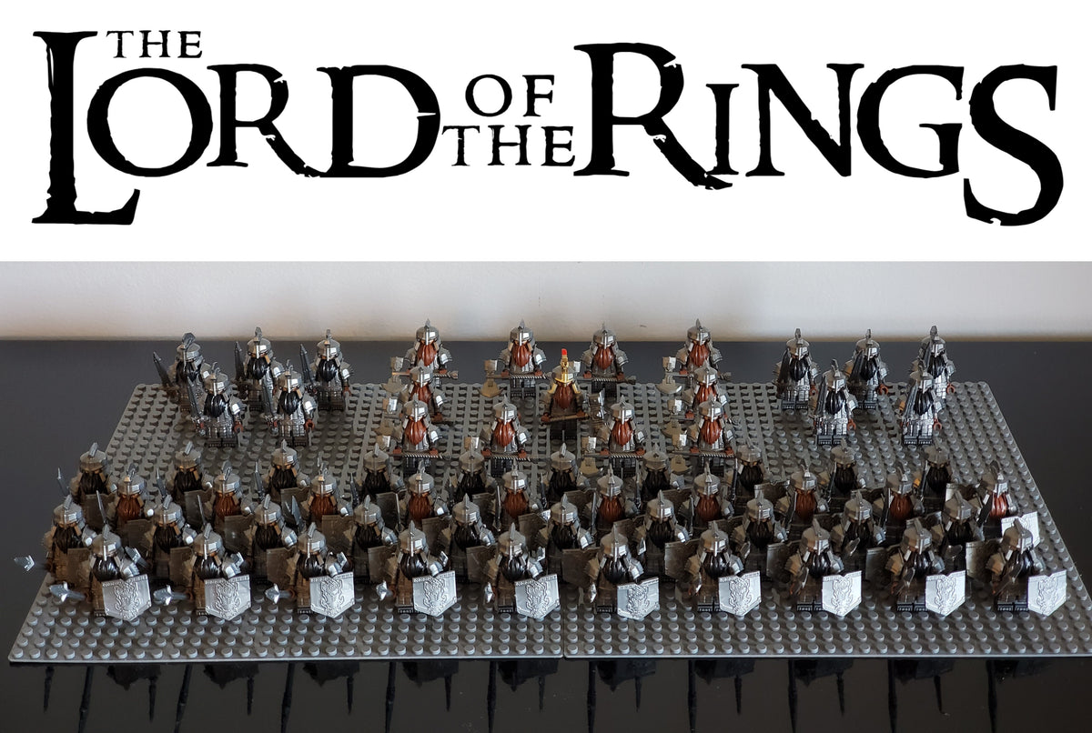 LOTR Dwarf Heavy Battalion Infantry Army 61 Minifigures Set
