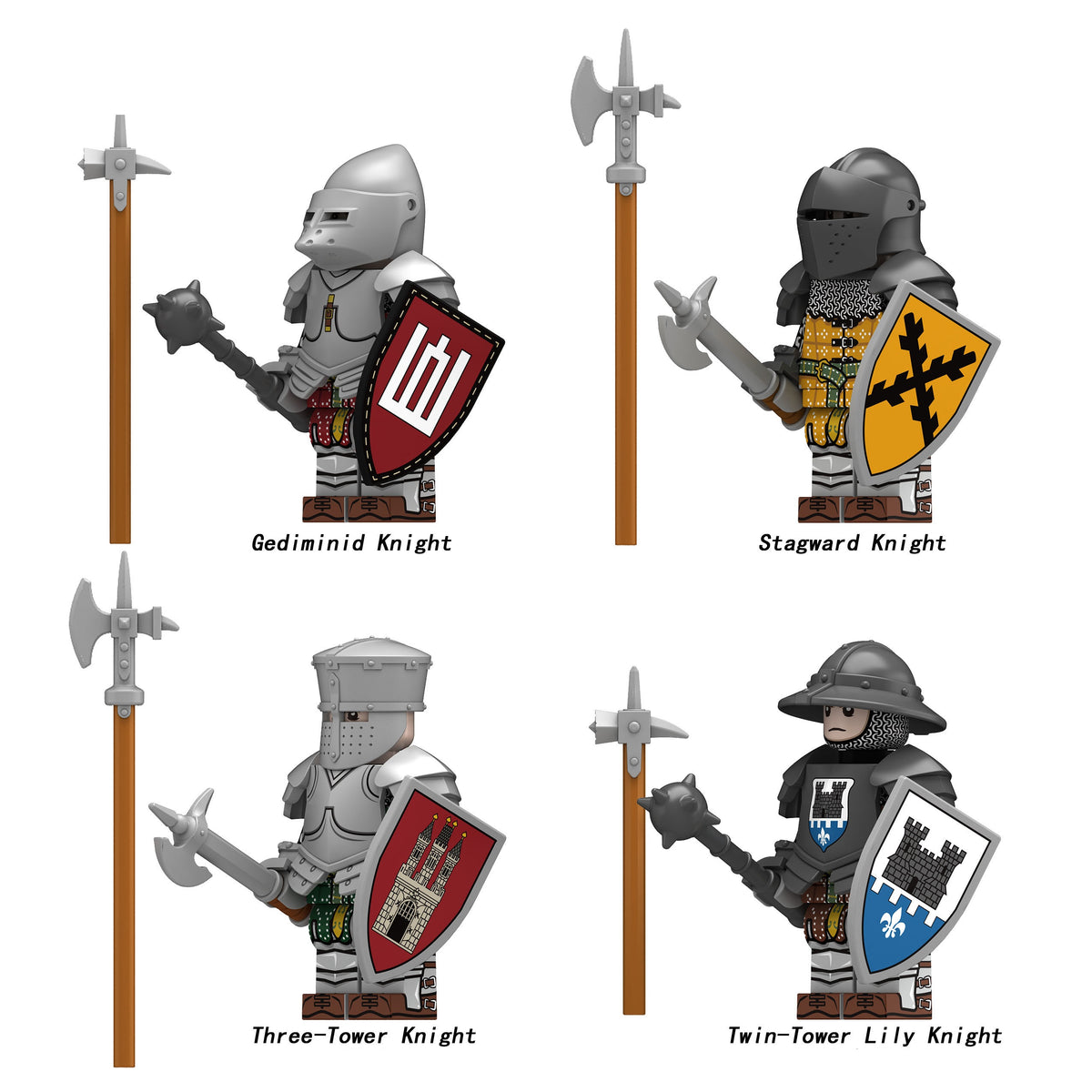 Medieval Knights Soldiers Army Custom Minifigures 3 N