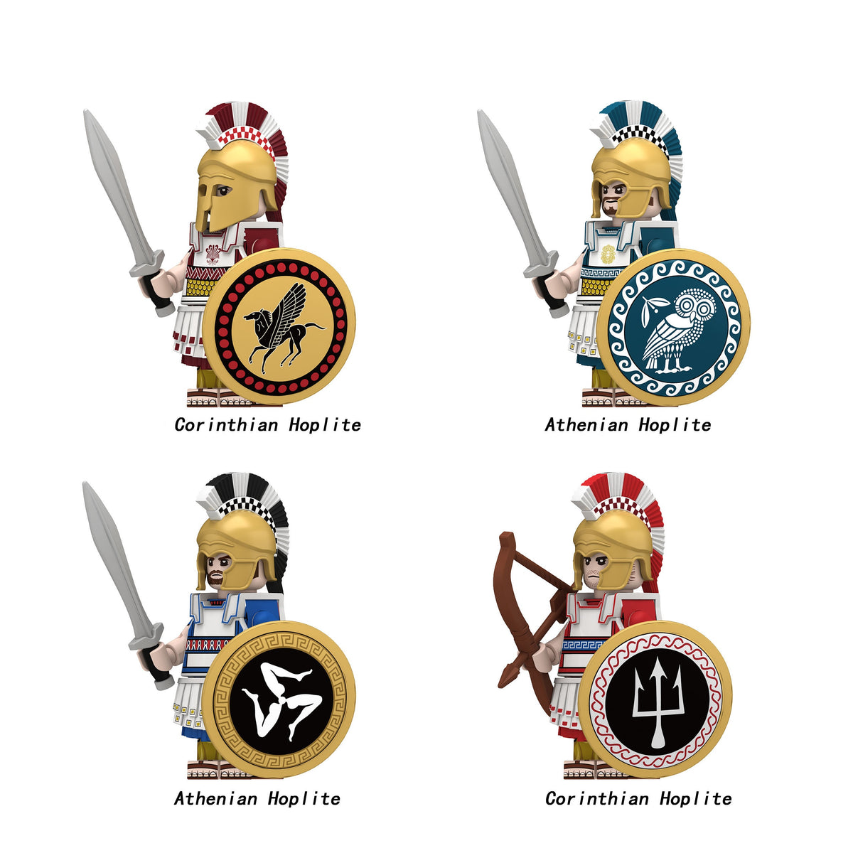 Medieval Spartans Corinthian Athenian Soldiers Army Custom Minifigures N