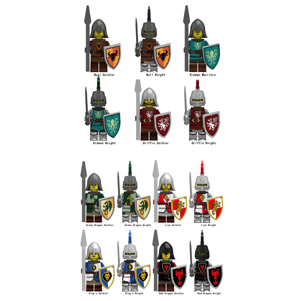 Medieval Knights Soldiers Army Custom Minifigures 2 N