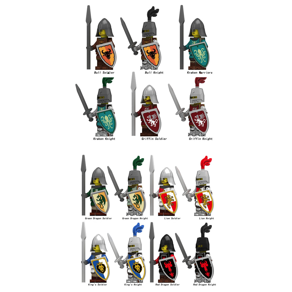 Medieval Knights Soldiers Army Custom Minifigures 2 N
