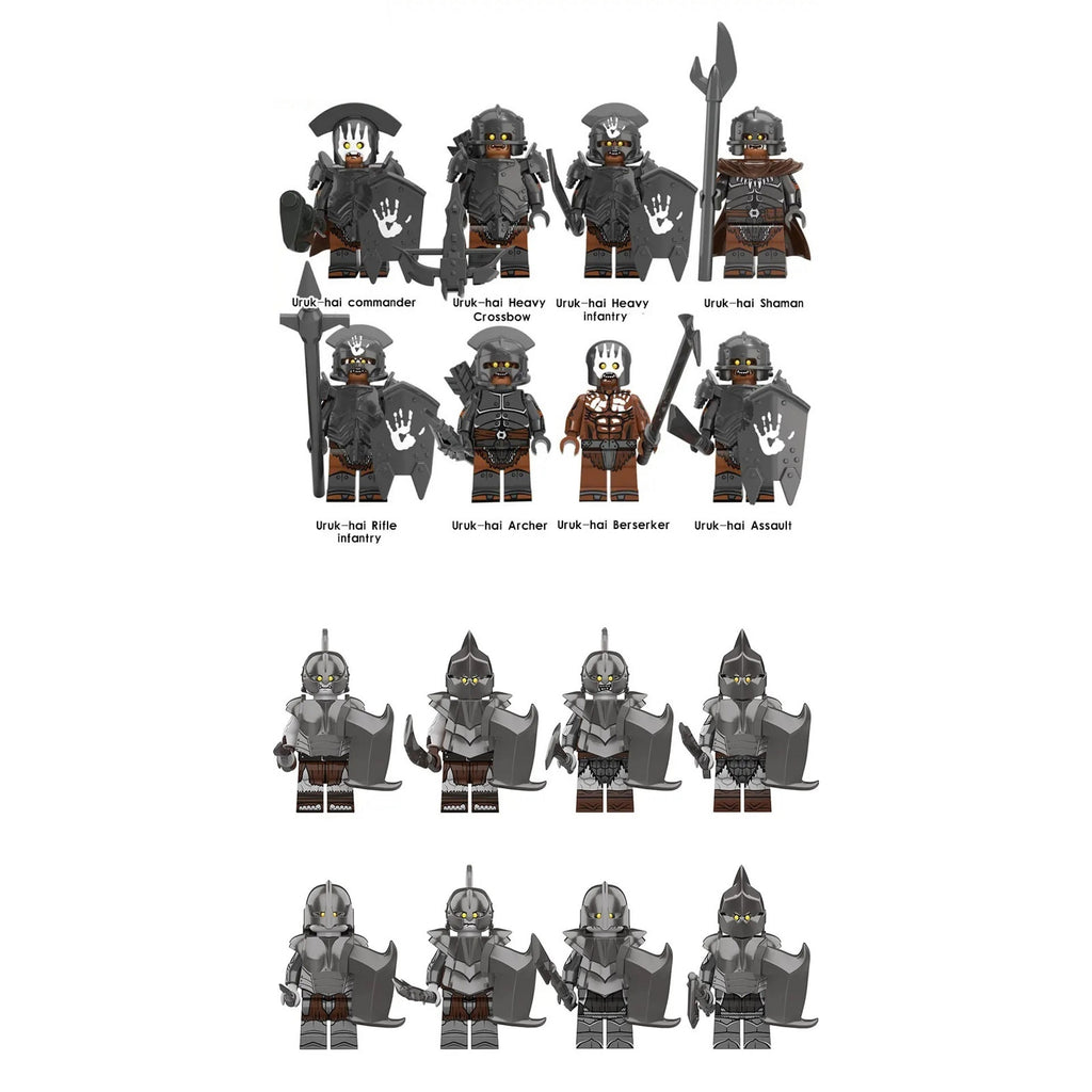LOTR High Uruk-hai Orcs Gundabad Orcs Army Infantry Minifigures