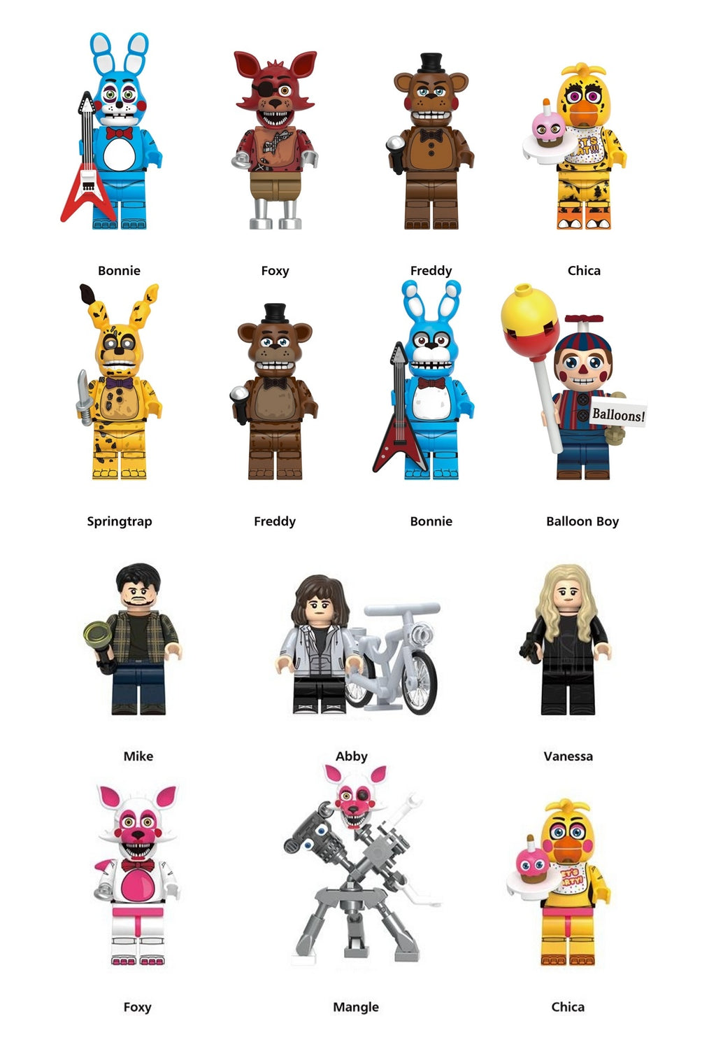 Five Nights at Freddy's Custom Minifigures XH