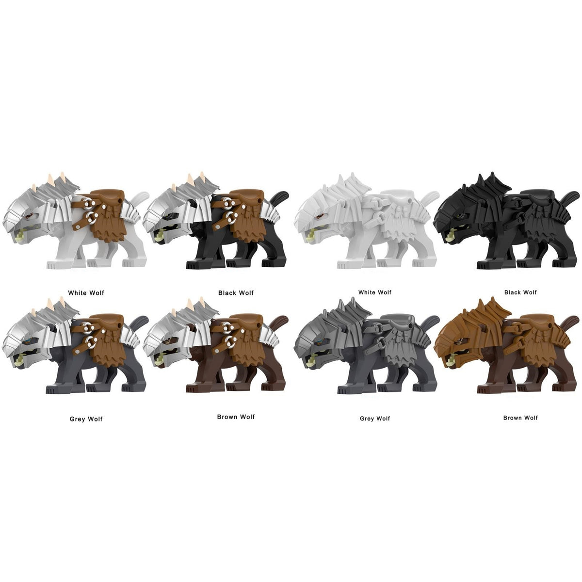 LOTR Orc Armored Wolves Mount Minifigures Collection