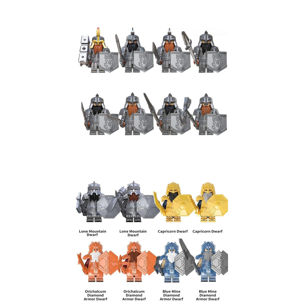 LOTR Iron Hill Dwarves Mountain Dwarves Army Infantry Minifigures