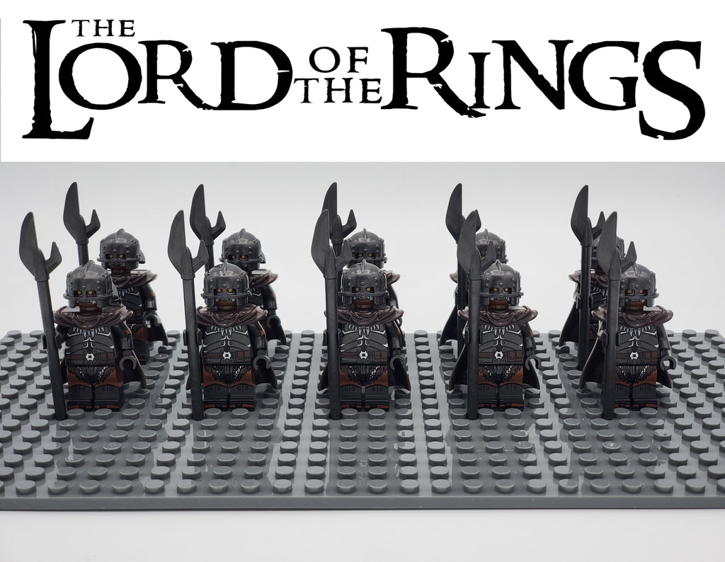 LOTR Orc Halberds Infantry Army 10 Minifigures Set