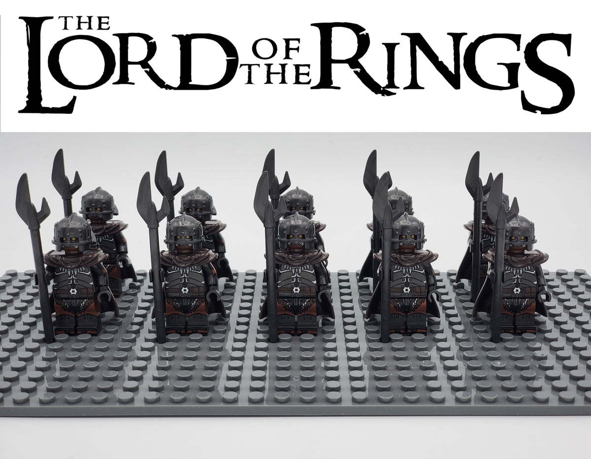 LOTR Orc Halberds Infantry Army 10 Minifigures Set