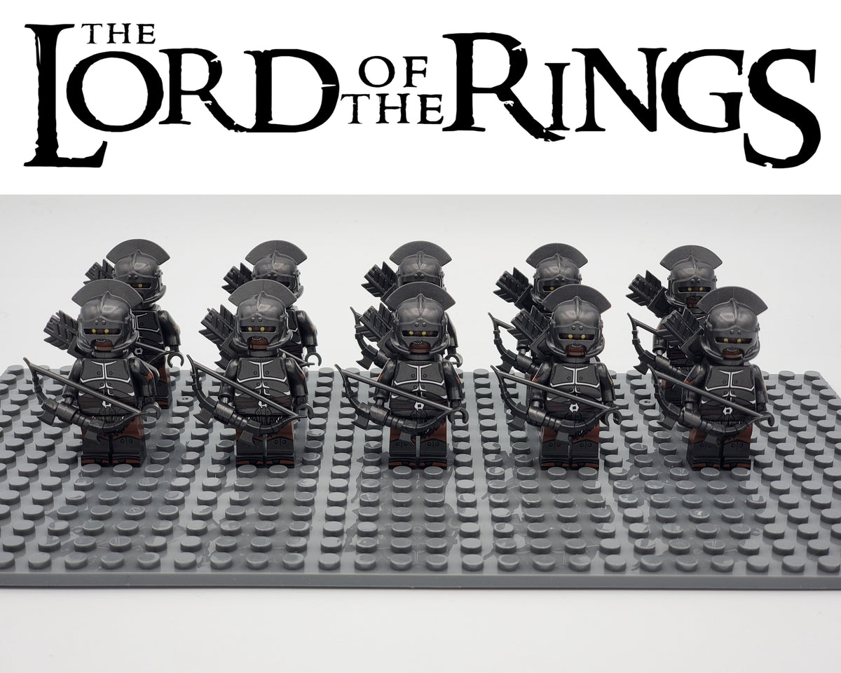 LOTR Orc Light Archers Infantry Army 10 Minifigures Set