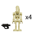 Star Wars B1 Battle Droid with Rotating Arms and Movable Legs Custom Clanker Minifigures 4pcs