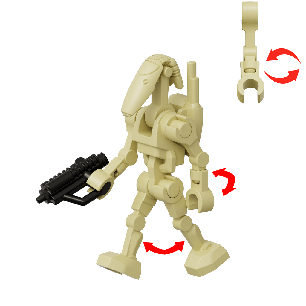 Star Wars B1 Battle Droid with Rotating Arms and Movable Legs Custom Clanker Minifigures 4pcs