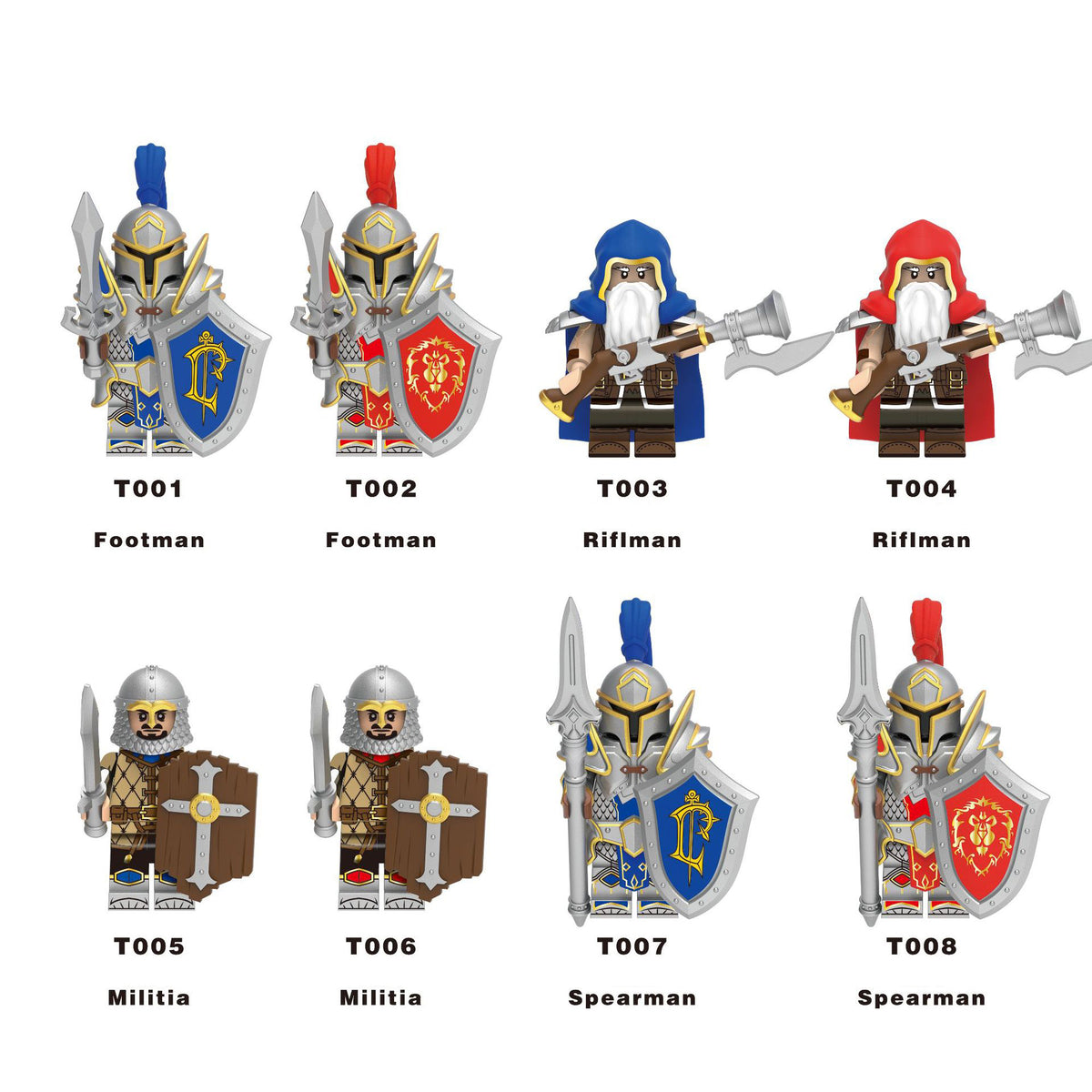 World of Warcraft Wow Alliance Footman Stormwind City Guards Minifigures Assortment 2