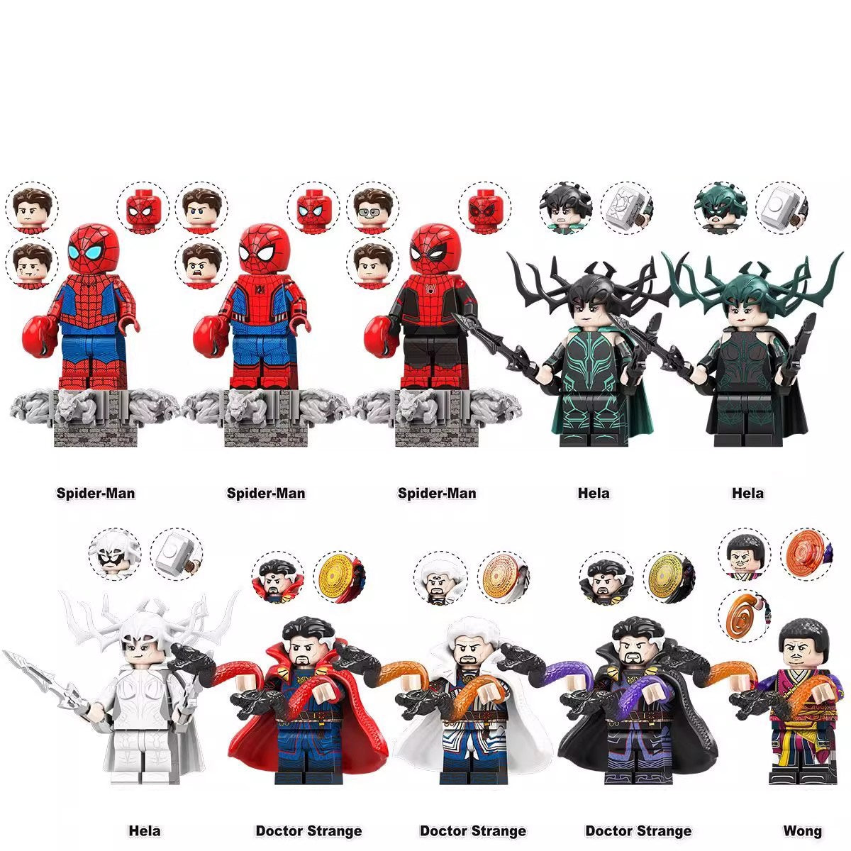 Marvel Super Heroes Spiderman Dr. Strange Custom Minifigures TV