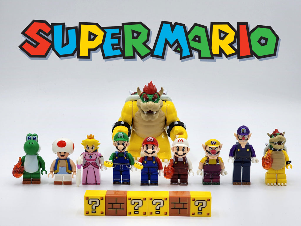 Super Mario Brothers Wario Waluigi Bowser Custom 10 Minifigures Set