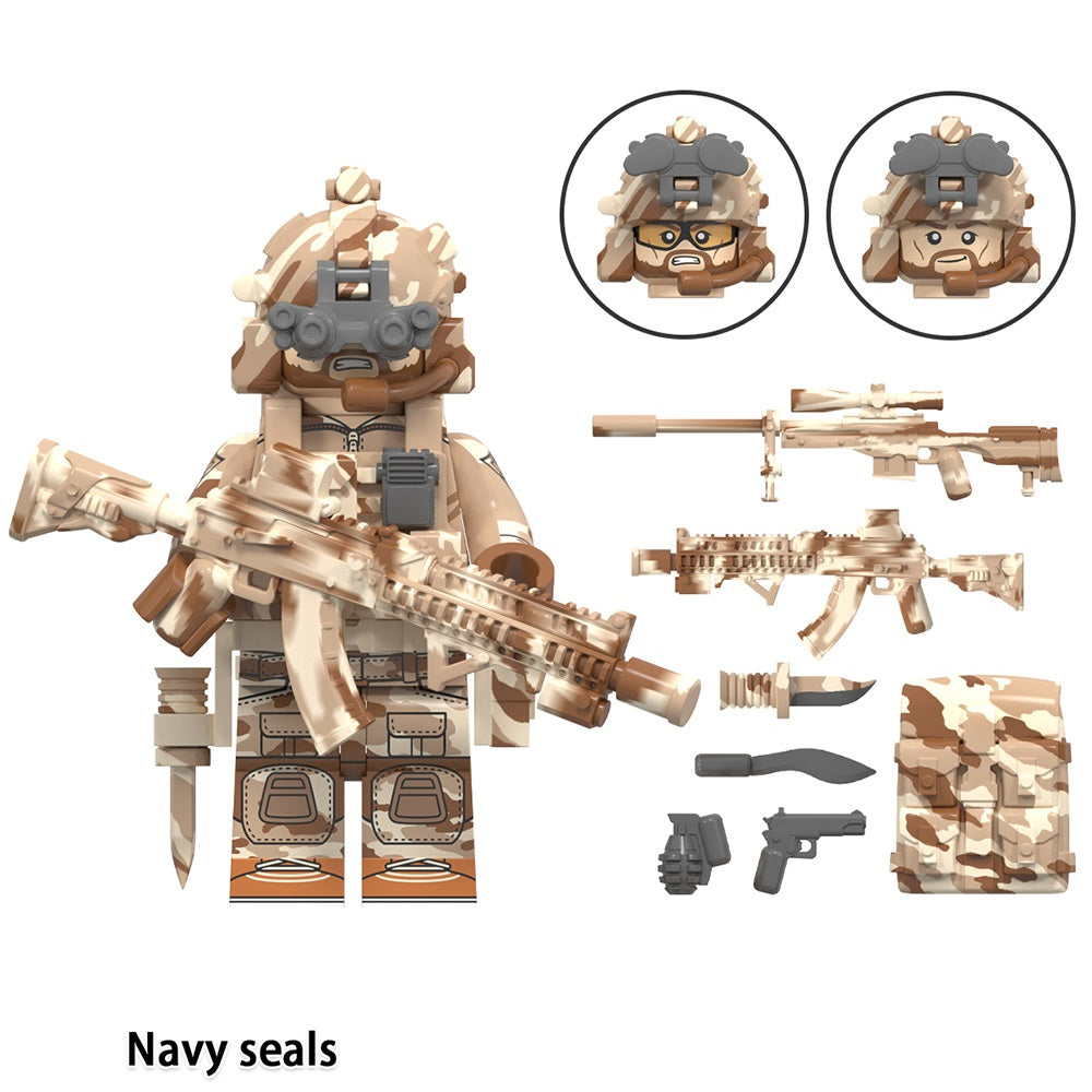 Special Forces Army Commandos Variations Custom Minifigures + Accessories