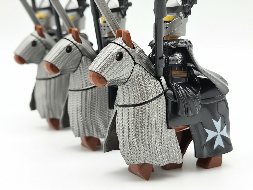 Mounted Knights Hospitallers Armored Warhorse Set 10pcs XH