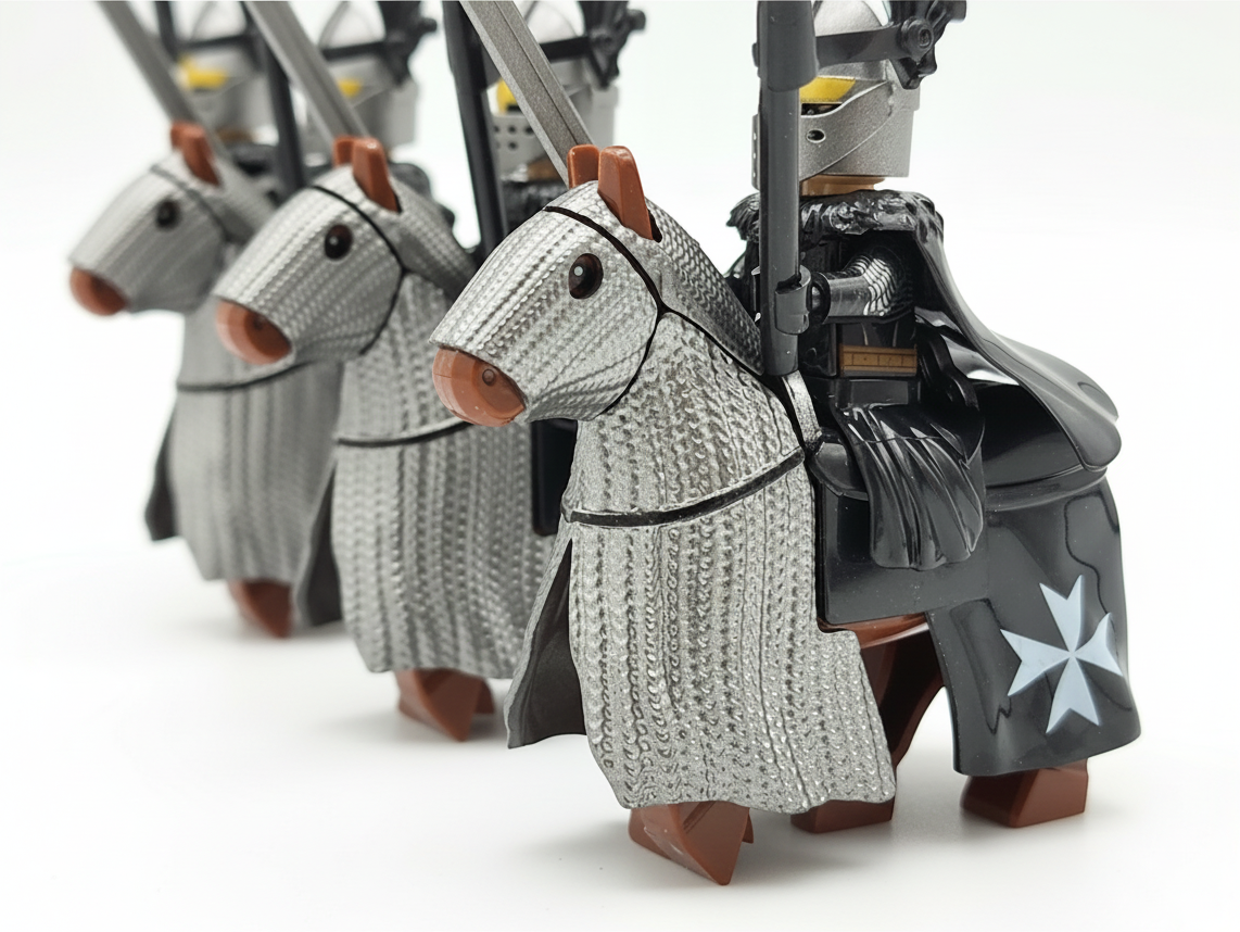 Mounted Knights Hospitallers Armored Warhorse Set 10pcs XH