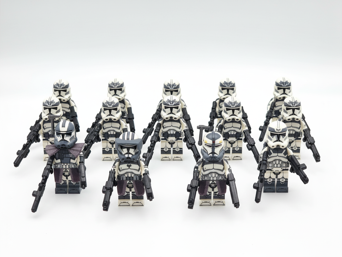 Star Wars 104th Phase 2 Wolfpack Commander Wolffe Clone Troopers 14pcs Minifigures Set