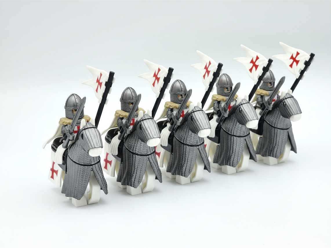Mounted Knight Templars Armored Warhorse Set 10pcs XH