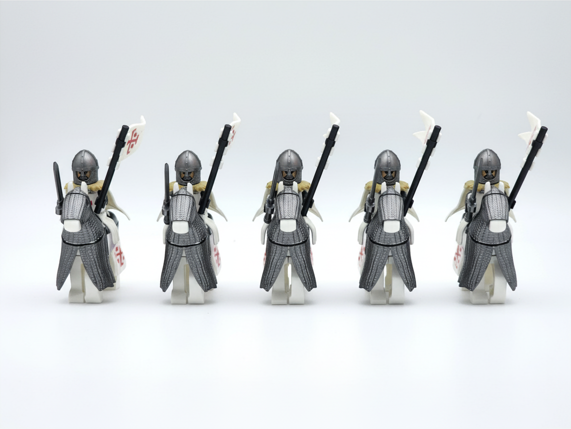 Mounted Holy Sepulchre Knights Armored Warhorse Set 10pcs XH