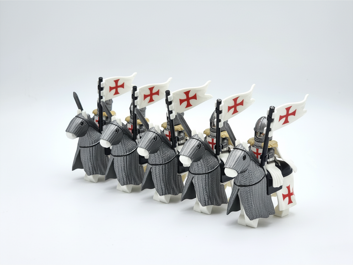 Mounted Knight Templars Armored Warhorse Set 10pcs XH