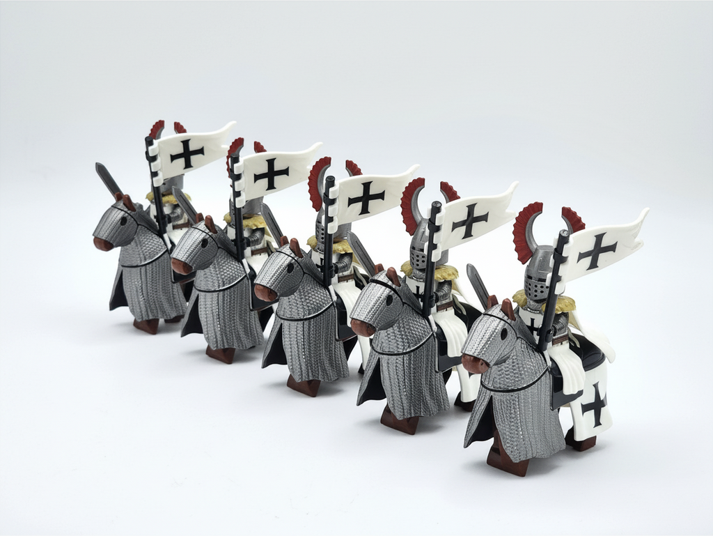 Mounted Teutonic Knights Armored Warhorse Set 10pcs XH