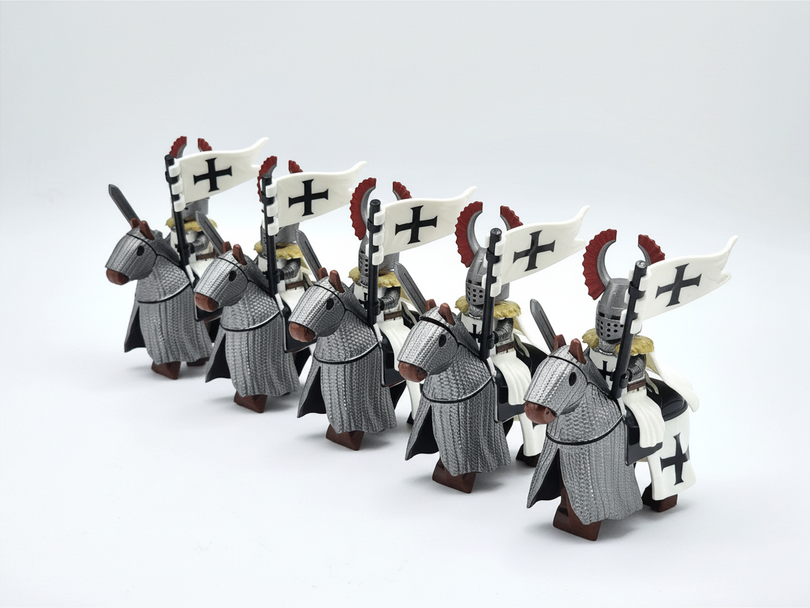Mounted Teutonic Knights Armored Warhorse Set 10pcs XH