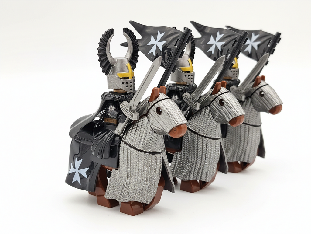 Mounted Knights Hospitallers Armored Warhorse Set 10pcs XH