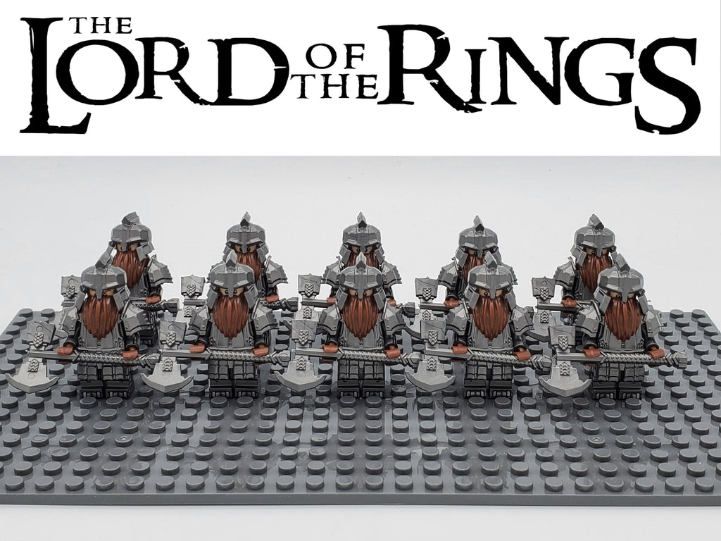 LOTR Dwarf Heavy Axe Infantry Army 10 Minifigures Set